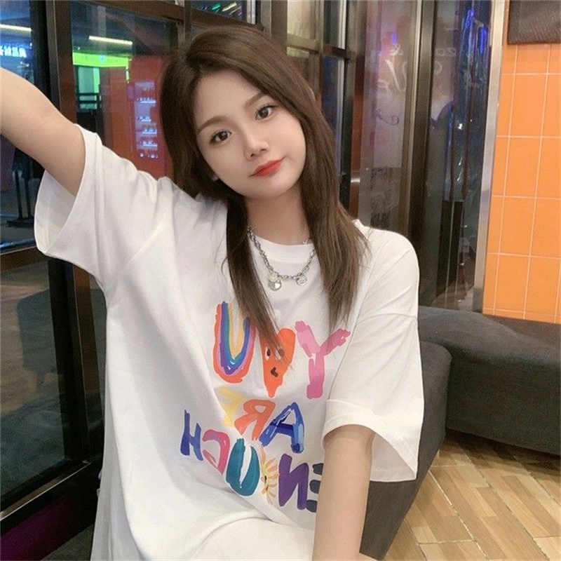 NRVP Áo Thun Cotton Tay Ngắn Cổ Tròn Màu Trơn Thời Trang Dành Cho Nữ