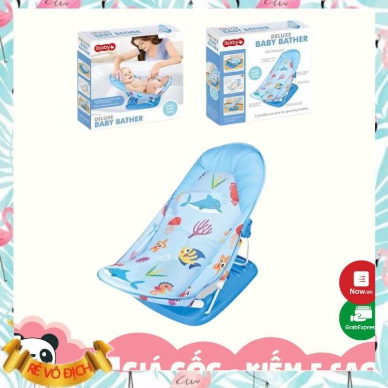 FREE SHIP  Ghế nằm tắm có tựa đầu trẻ em iBaby màu xanh biển