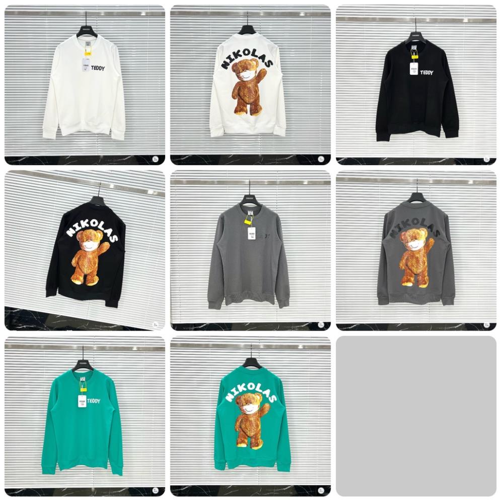 Áo Nỉ nam nữ in hình gấu NICOLAS đủ màu mới nhất-Áo SWEATER nam nữ hot hit