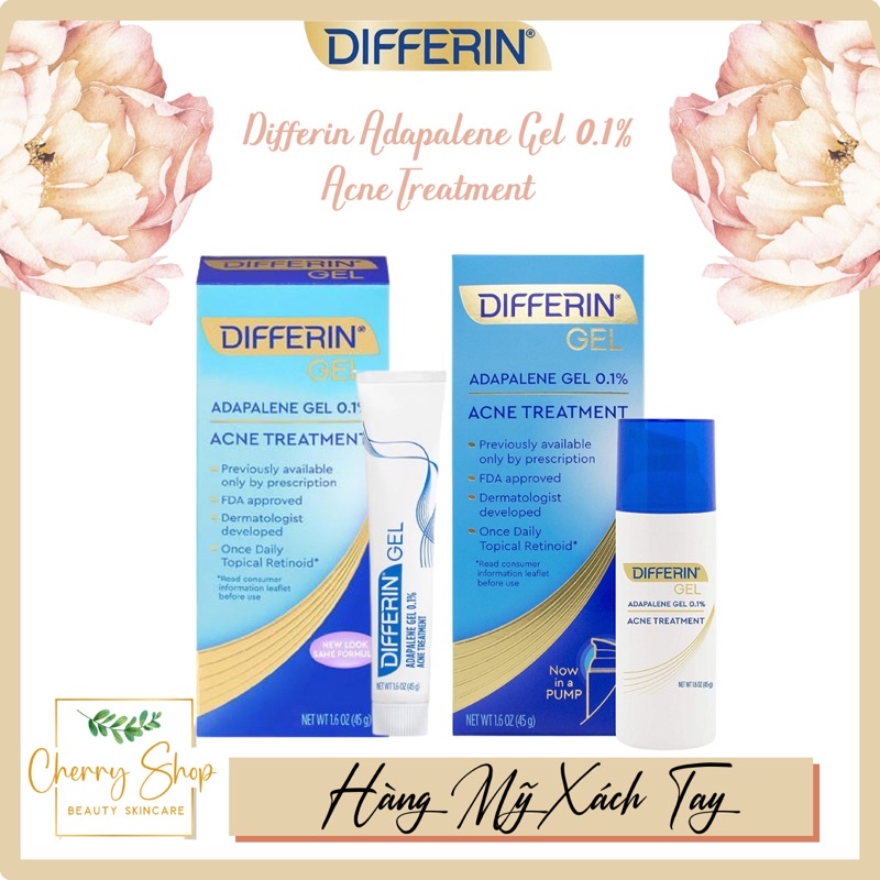 Gel mụn Differin Adapalen gel 0.1% của Mỹ