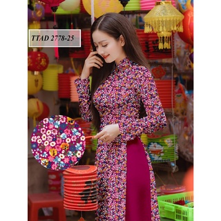 vải áo dài hoa nhí