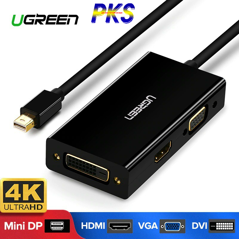 Cáp chuyển 3 trong 1 Mini Displayport to HDMI VGA DVI Ugreen 20418 - Ugreen 20418