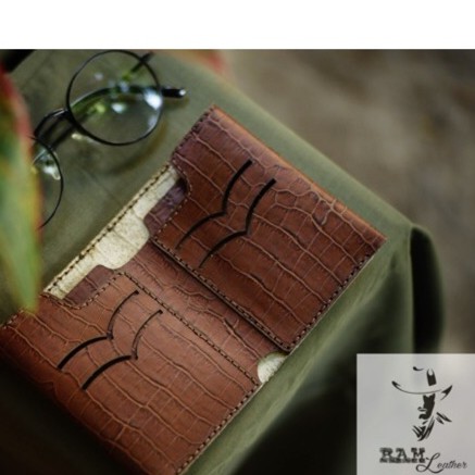 Ví nam handmade da bò handmade bền chắc cao cấp free style vân cá sấu - chính hãng RAM Leather