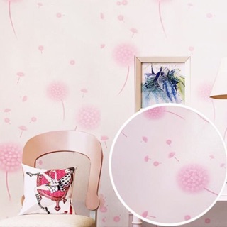 Giấy dán tường bồ công anh hồng khổ 45cm có keo sẵn