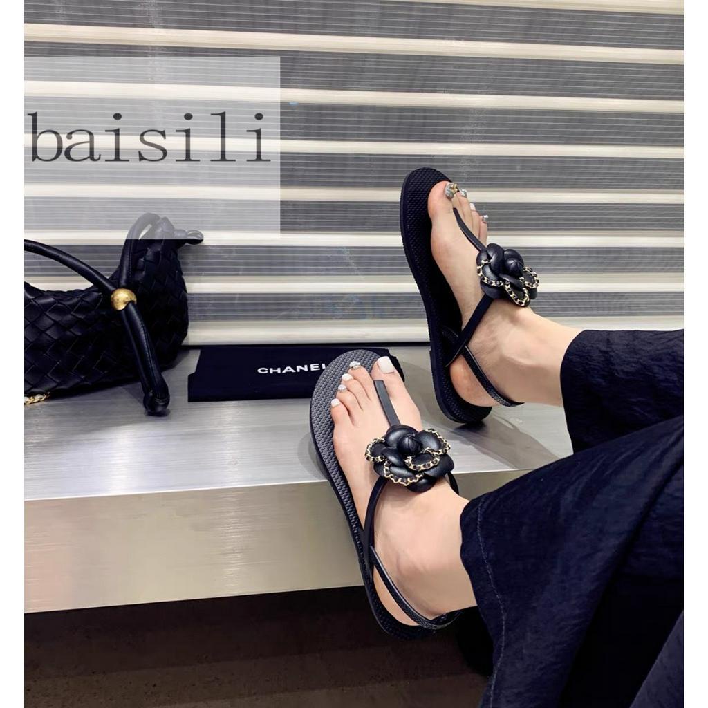 SANDAL BỆT BAISILI - GIÀY NỮ ĐẾ BẰNG QUAI KẸP ĐÍNH BÔNG PHONG CÁCH THỜI TRANG HIỆN ĐẠI BS230514