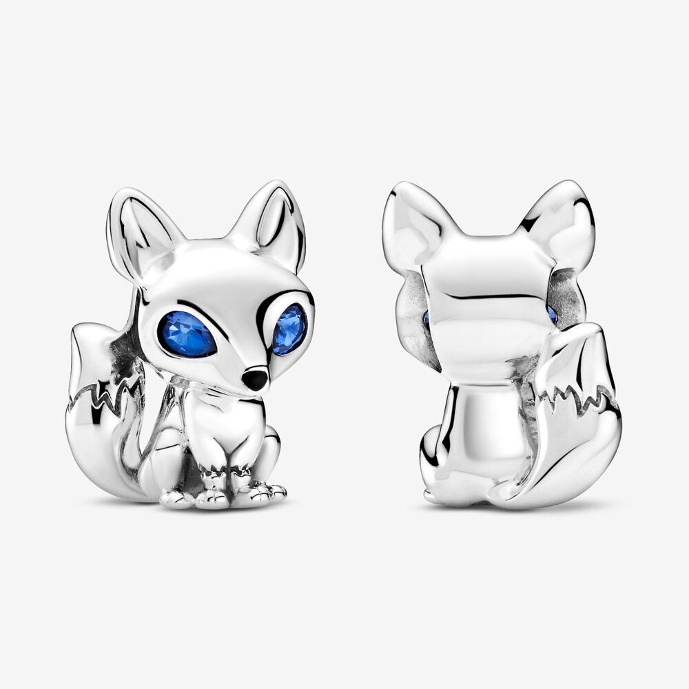 Dây Chuyền Nạm Bạc Pandora Hình Con Cáo Mắt Xanh