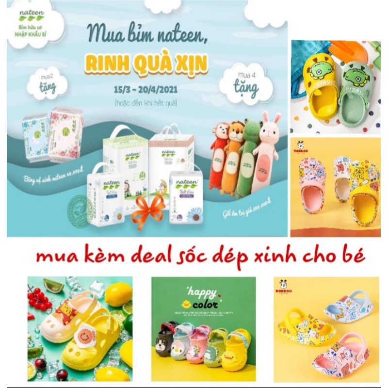 🍒THANH LÝ🍒 TÃ/BỈM HỮU CƠ NATEEN BỈ SIZE S56/M48/L44/XL40/M60/L54/XL48/XXL42