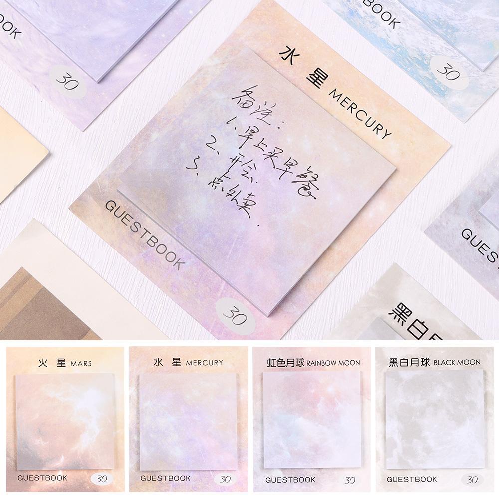 Giấy Ghi Chú Họa Tiết Hành Tinh Mặt Trăng Ngôi Sao Nhiều Màu Sắc Sáng Tạo