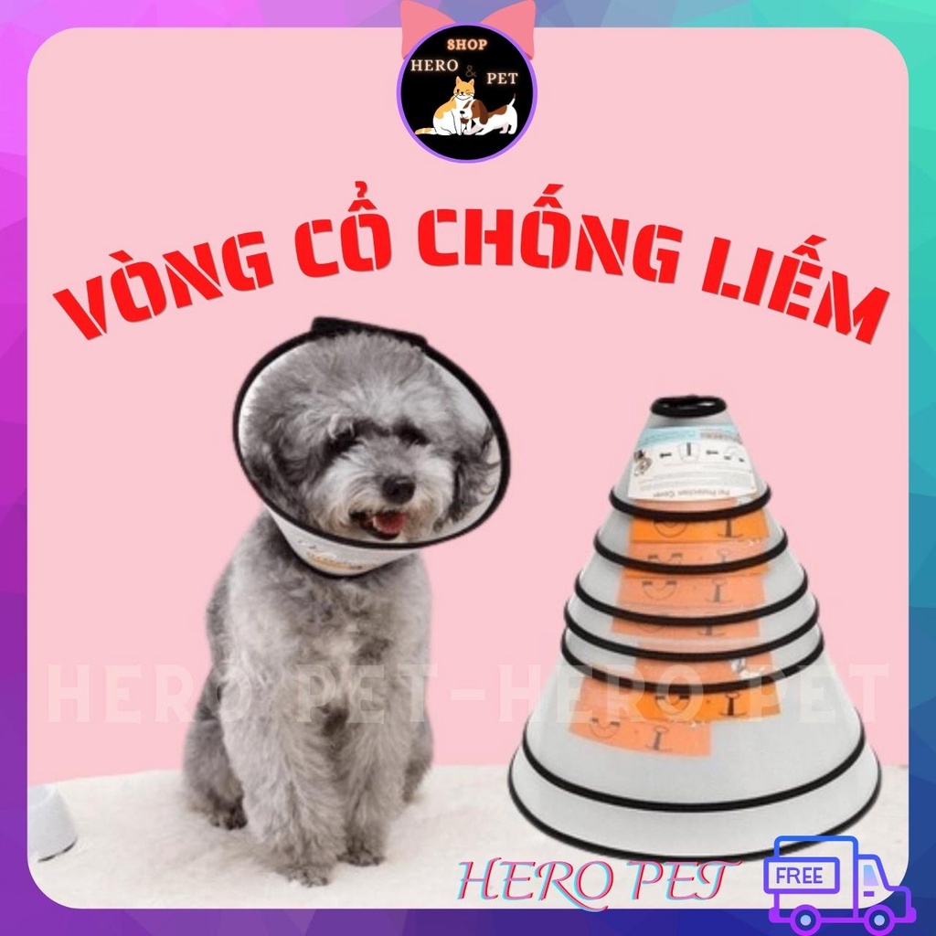 Loa Chống Liếm Thuốc/ Vòng Đeo Cổ Chống Liếm Cho Chó Mèo Thú Cưng - HERO PET