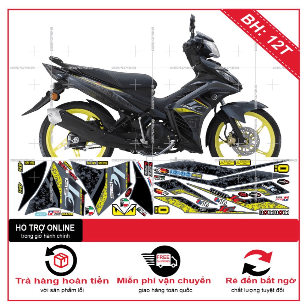 TEM RỜI EX 2011 LC 2021 DÁN XE XÁM XI MĂNG -- SHIN DECAL 2