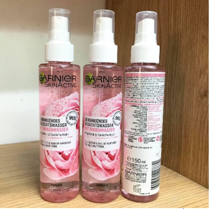 Nước hoa hồng Garnier Skin Active dạng xịt 130ml, toner cho cả da nhạy cảm - Shop Viloet