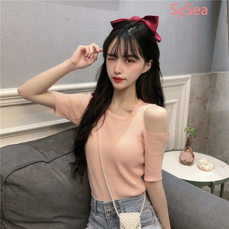 Áo Dệt Kim Ngắn Tay Thời Trang Mùa Hè Hàn Quốc Cho Bé Gái