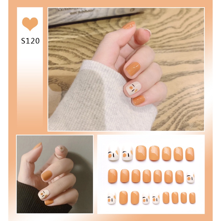 Set 24 móng tay giả S90-S97 thiết kế thời trang Jojo móng giả có keo dán nhiều mẫu mã trẻ đẹp