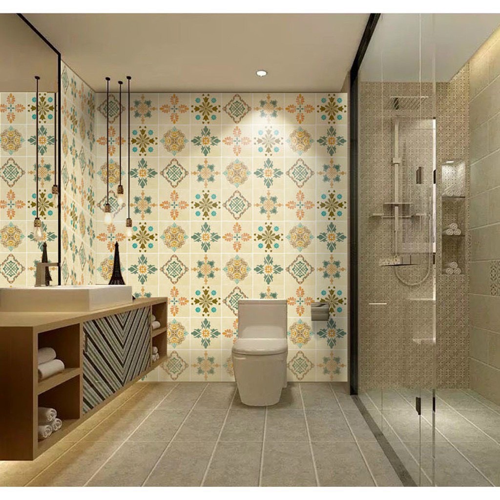 [ HÀNG CAO CẤP] Giấy dán tường dán phòng ngủ khổ 1m2 60cm,Decal dán tường hàn quốc 3D hoa văn nổi sắc nét đủ màu
