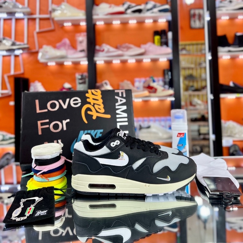 GIÀY SNEAKER AIR MAX 1 PATTA BLACK TẶNG KÈM BỘ QUÀ TẶNG GIÁ TRỊ