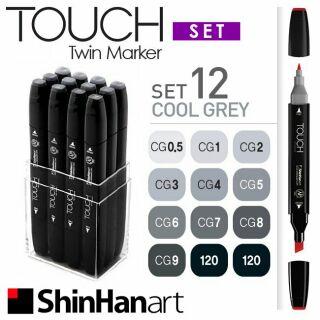 Bộ màu Marker Touch Twin Marker 12 màu Shinhan