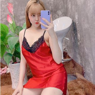 Váy ngủ sexy phi lụa phối ren dáng xuông cực đẹp