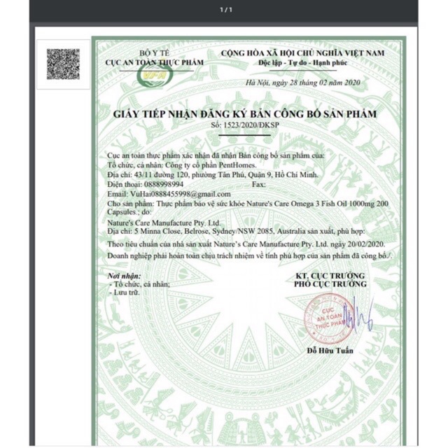 Dầu cá không mùi Omega 3 Healthy Care Fish Oil 1000mg