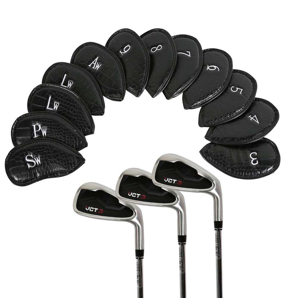 Set 12 Vỏ Bọc Gậy Đánh Golf 3-SW Bằng Sắt Có Đế Sắt Bảo Vệ