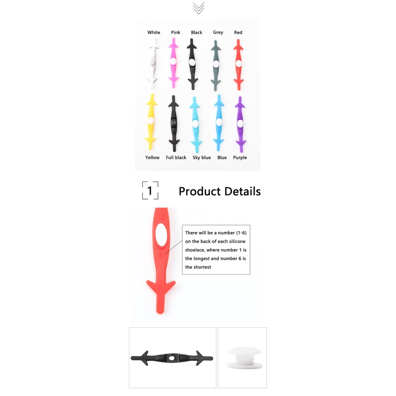 Set 12 Dây Giày Silicone Co Giãn Không Cần Buộc Tiện Lợi Dành Cho Nam Và Nữ