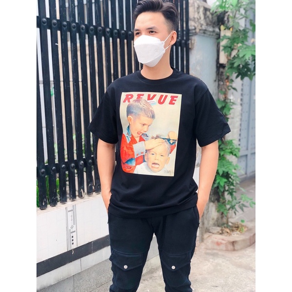 Áo thun tay lỡ nam nữ in hình Baber Kid , Vải Cotton Form Oversize - SELECTED.STORE