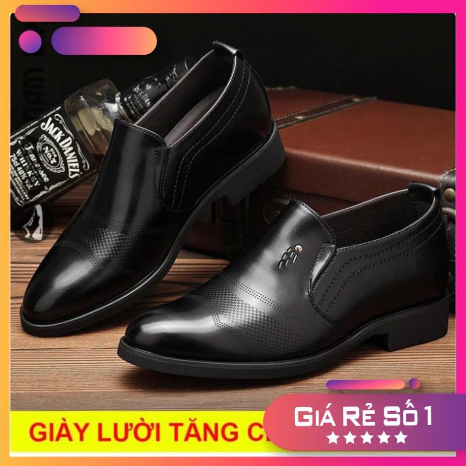 Giày Nam Tăng Chiều Cao - FREESHIP - Giày Lười Nam Da Trơn Sang Chảnh Tôn Dáng GD45 Sale 11 < :
