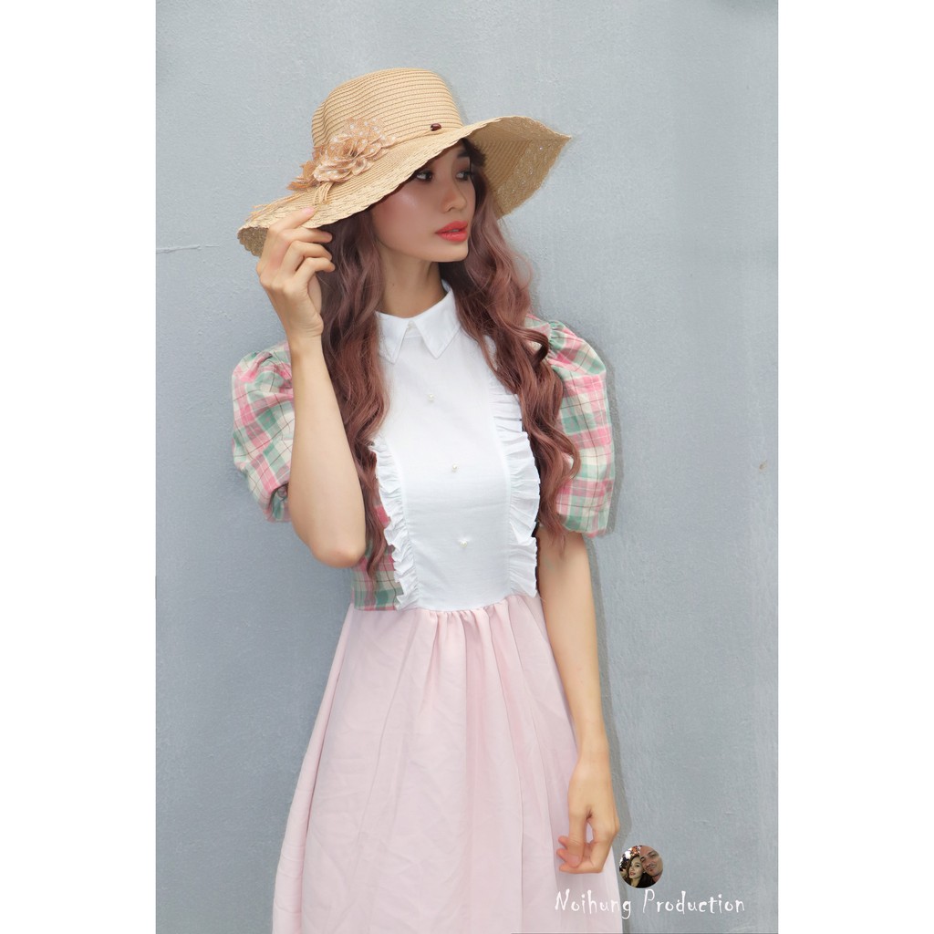 Đầm váy vintage ulzzang công chúa tiểu thư bánh bèo Bohemian maxi boho dáng dài xòe đi biển đẹp rẻ hotgirl cổ bẻ