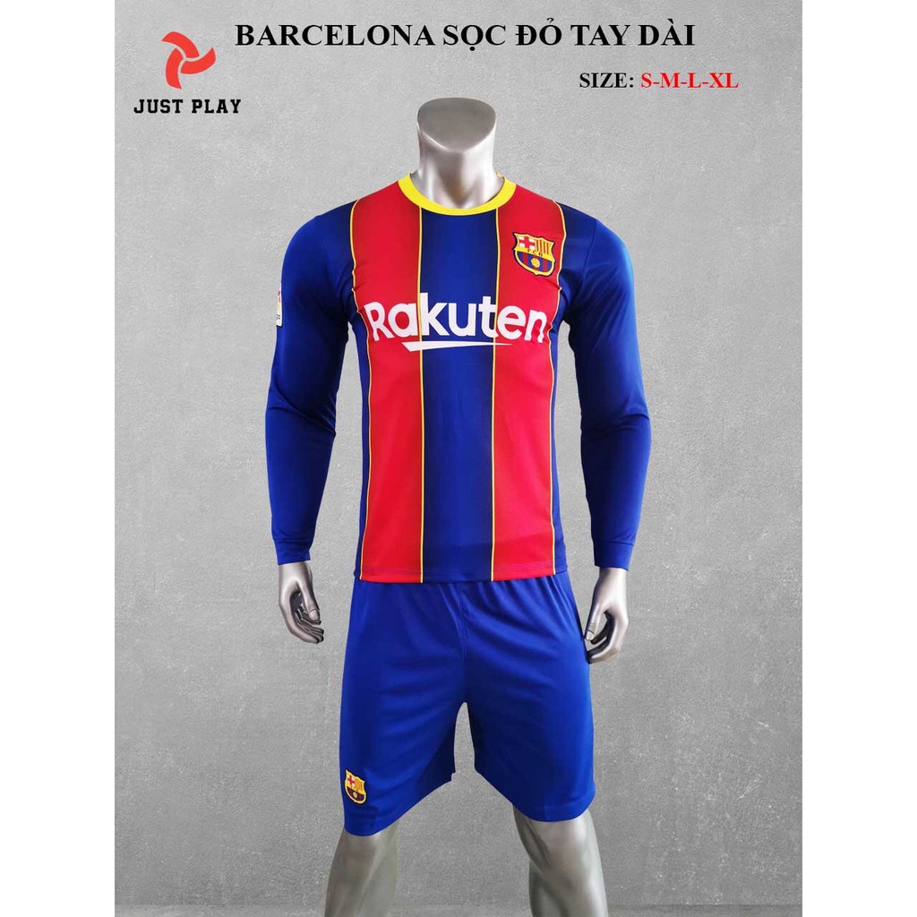 Bộ quần áo đá banh Barca sân nhà dài tay 2021