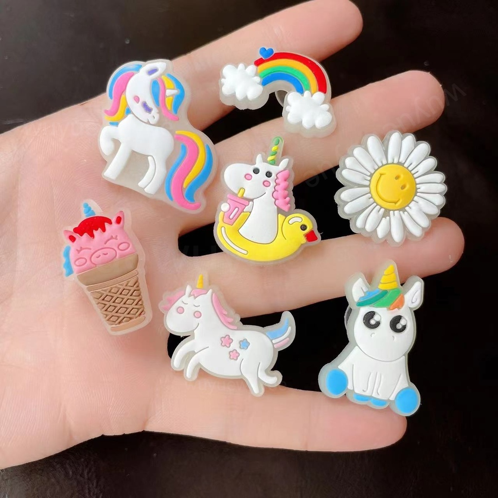（STICKER pvc SET 1/7 PCS） Ban đêm rực rỡ- GẮN DÉP cross DÉP SỤC, DÉP CÁ SẤU-AA53