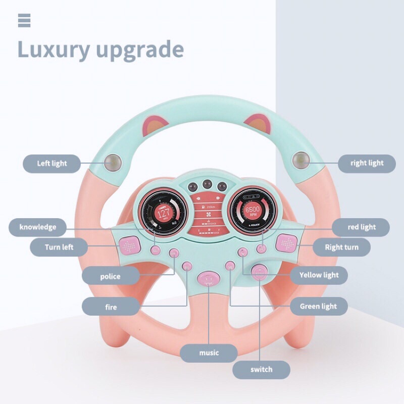 Đồ Chơi Vô lăng Xe Hơi Cho Bé - Kèm Âm Thanh Và Ánh Sáng Vui Nhộn, Đồ chơi phát nhạc điều khiển cho bé