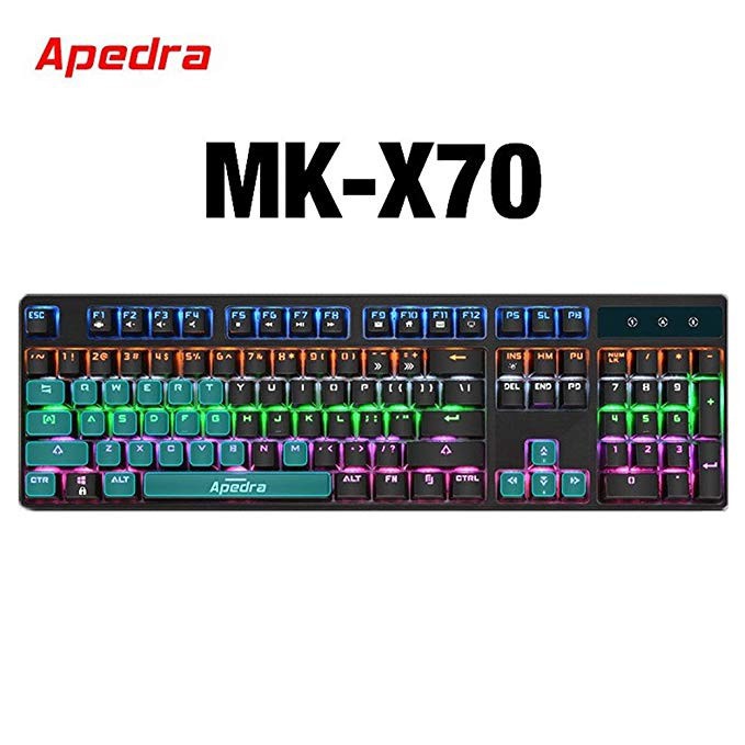 Bàn phím cơ chơi game Apedra MK-X70 USB LED RGB (16.7 triệu màu) full 104 phím, đa chức năng, dây 1.8m