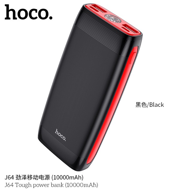 Pin sạch dự phòng Hoco H64 Tough 10000mAh 2 cổng Input, Output 2A, Đèn pin - Hàng chính hãng