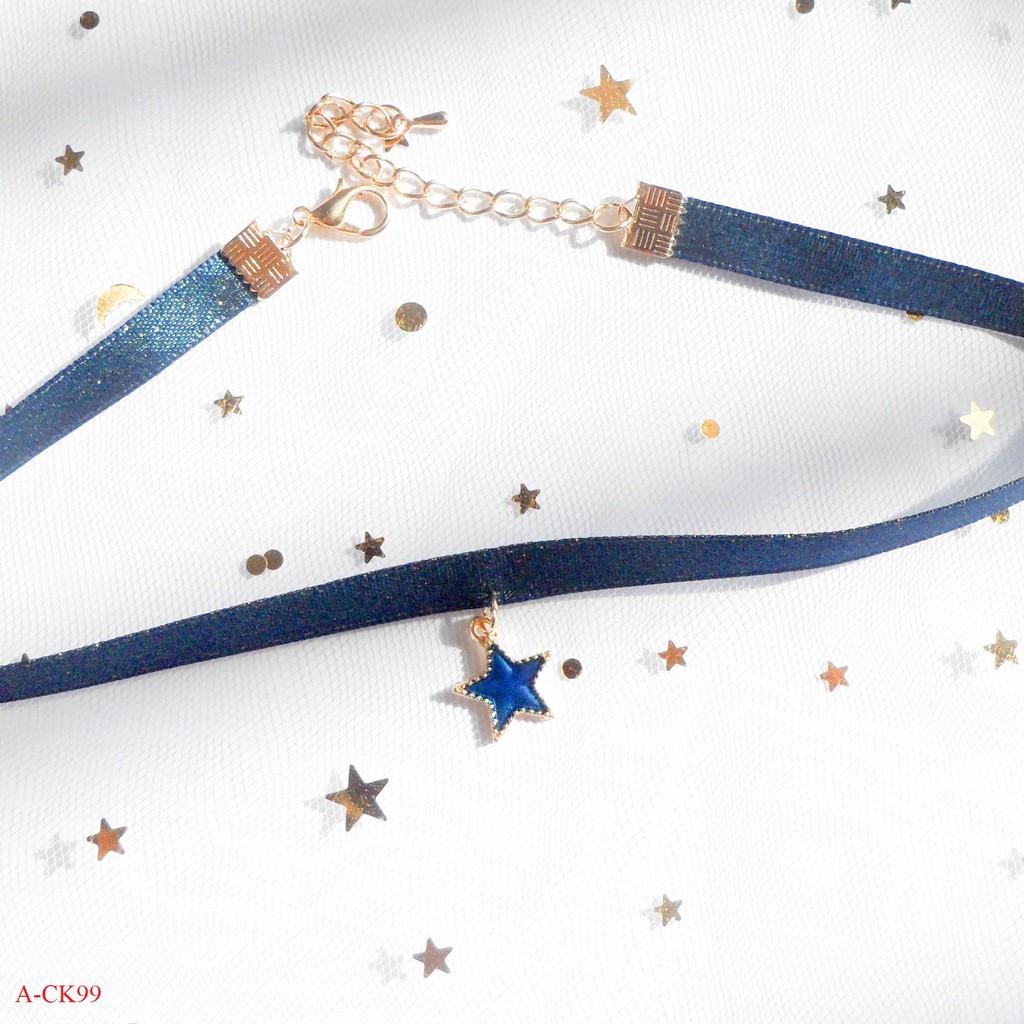 BST chocker xanh thiên hà họa tiết mặt ngôi sao A-CK99-100 Mayconner