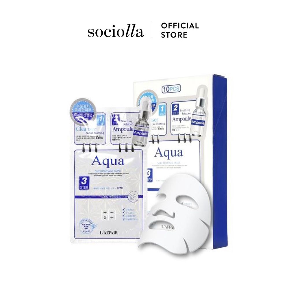 Mặt Nạ Dưỡng Ẩm 3 Bước Cho Mọi Loại Da Rainbow L'affair Aqua Skin Renewal Mask
