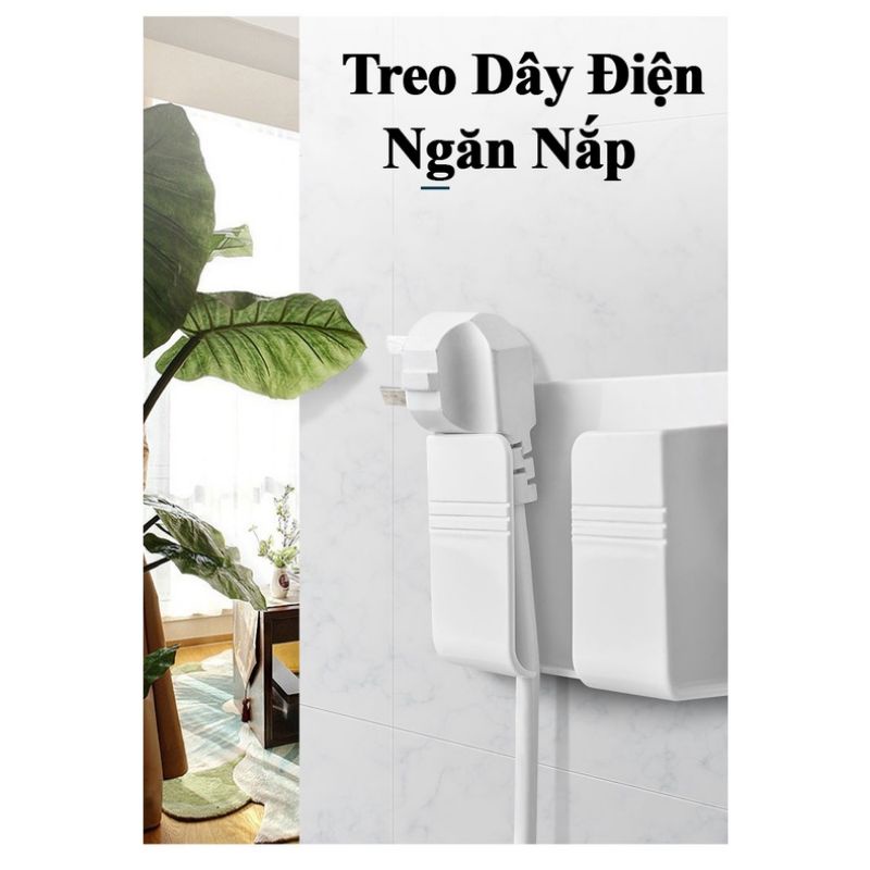 Giá Dán Tường Để Remote, Sạc Điện Thoại Và Đồ Dùng Cá Nhân, Nhựa Bền.