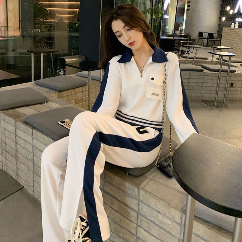 Bộ Đồ Thể Thao Hai Mảnh Dáng Rộng Thêu Họa Tiết Phong Cách Hàn Quốc Thời Trang Mùa Thu 2022 Dành Cho Bạn Nữ