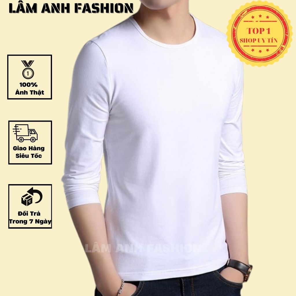 [SALE OFF] Áo thun nam dài tay cổ tròn mặc thu đông, giữ nhiệt, co giãn, dáng ôm [NEW 2021] | WebRaoVat - webraovat.net.vn