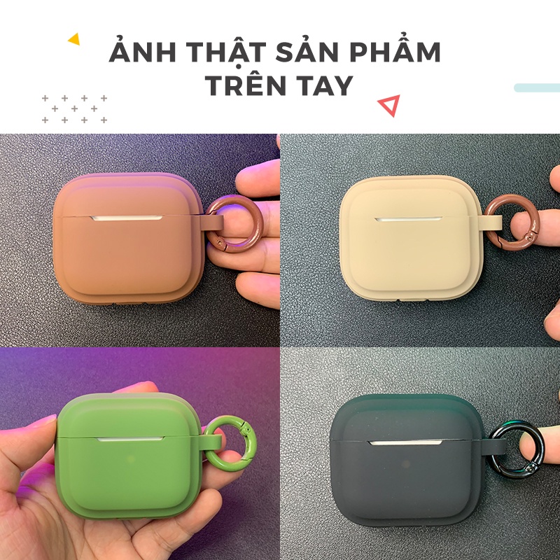 Case airpod 3 vỏ airpod 1 2 Pro BASIC 3 TẦNG 4 màu độc lạ chất liệu silicon cao cấp kèm móc khóa tròn  - Chinchincase