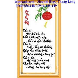 Tranh thêu chữ thập cảm ơn đời 222084 chưa thêu