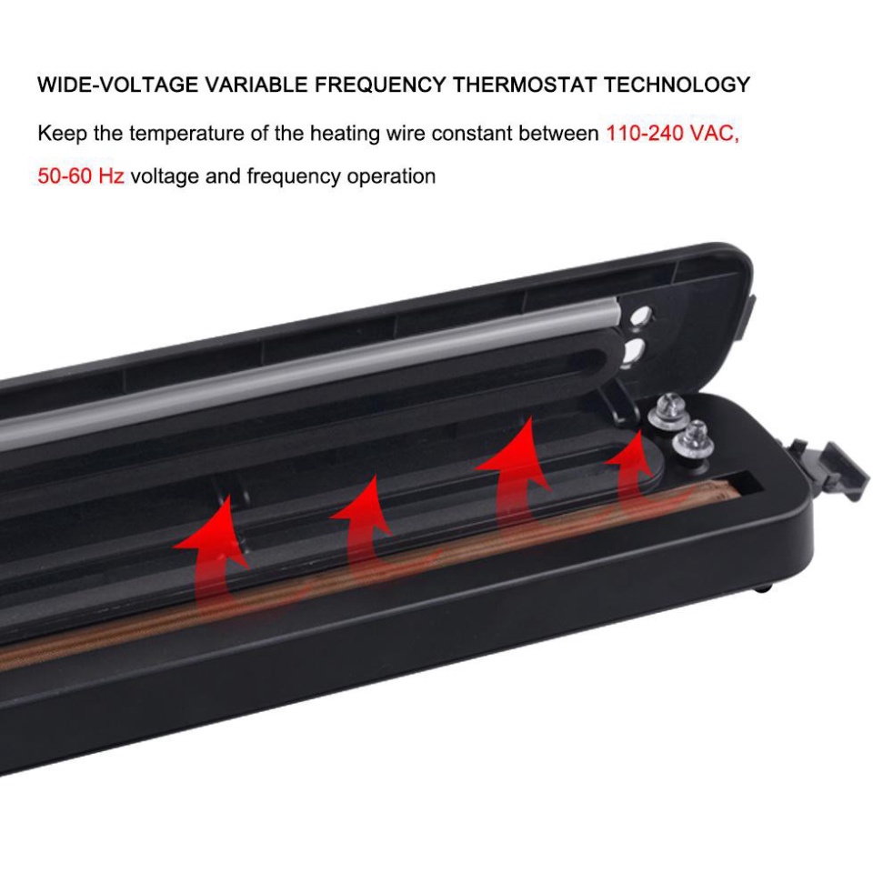 Máy hút chân không thực phẩm Vacuum Sealer dùng cho gia đình - Tặng 15 túi hút chân không rộng 20cm dài 25cm