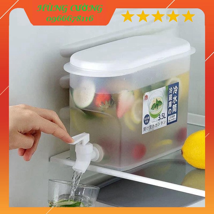 THANH LÝ Bình đựng nước để tủ lạnh 3.5 lít có vòi chuyên để tủ lạnh nhựa pp