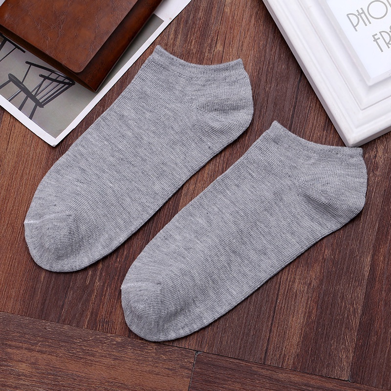 Tất nam nữ cổ ngắn cotton trơn nhiều màu basic