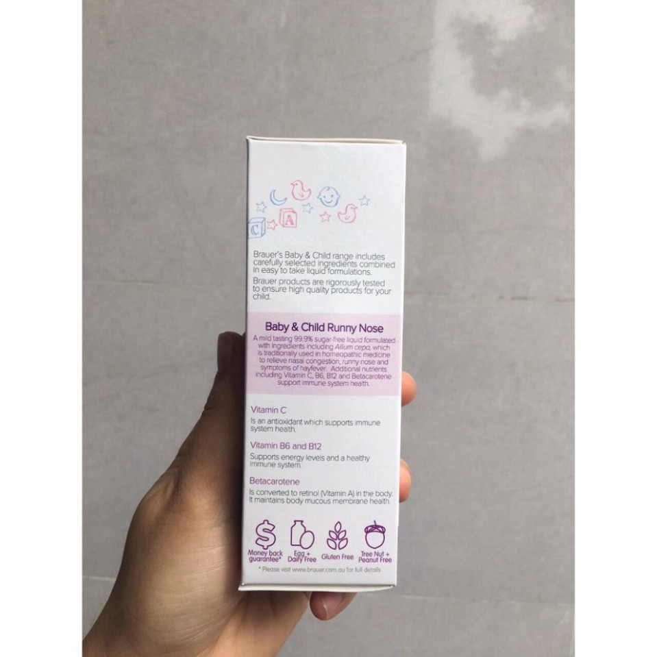 SALE KHÔ MÁU Siro Runny Nose Brauer 100ml hỗ trợ trị sổ mũi cho bé. SALE KHÔ MÁU