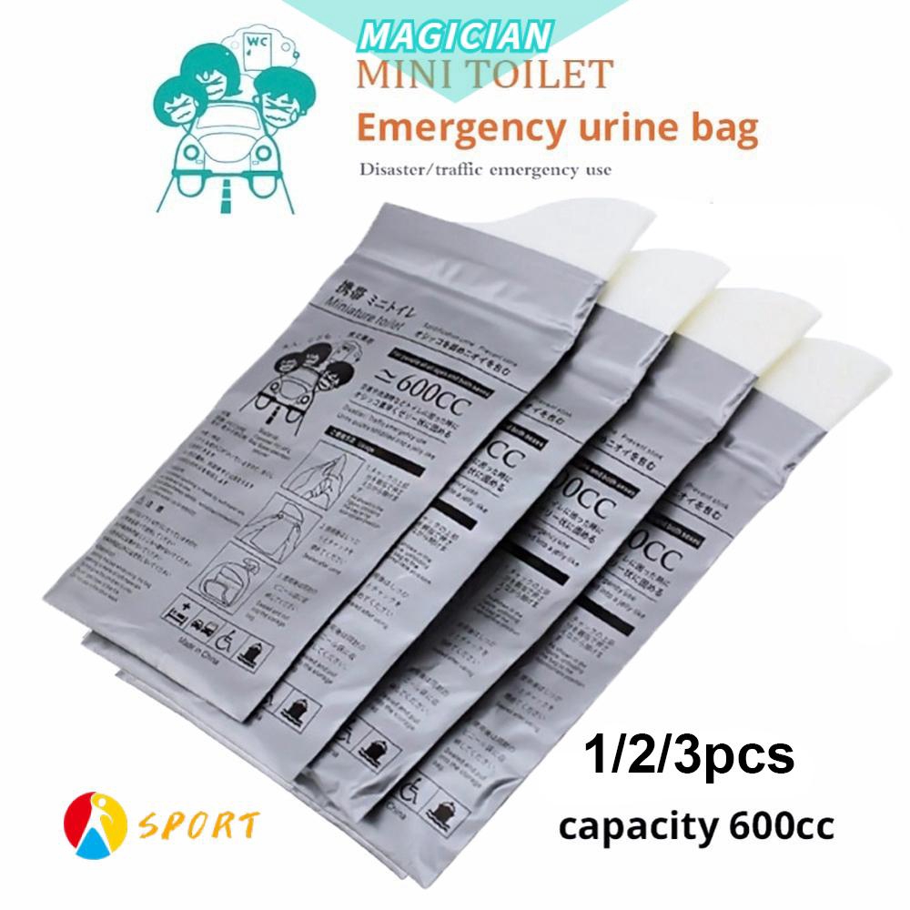 Bộ 1 / 2 / 3 cái túi nôn đi vệ sinh khẩn cấp cho xe hơi