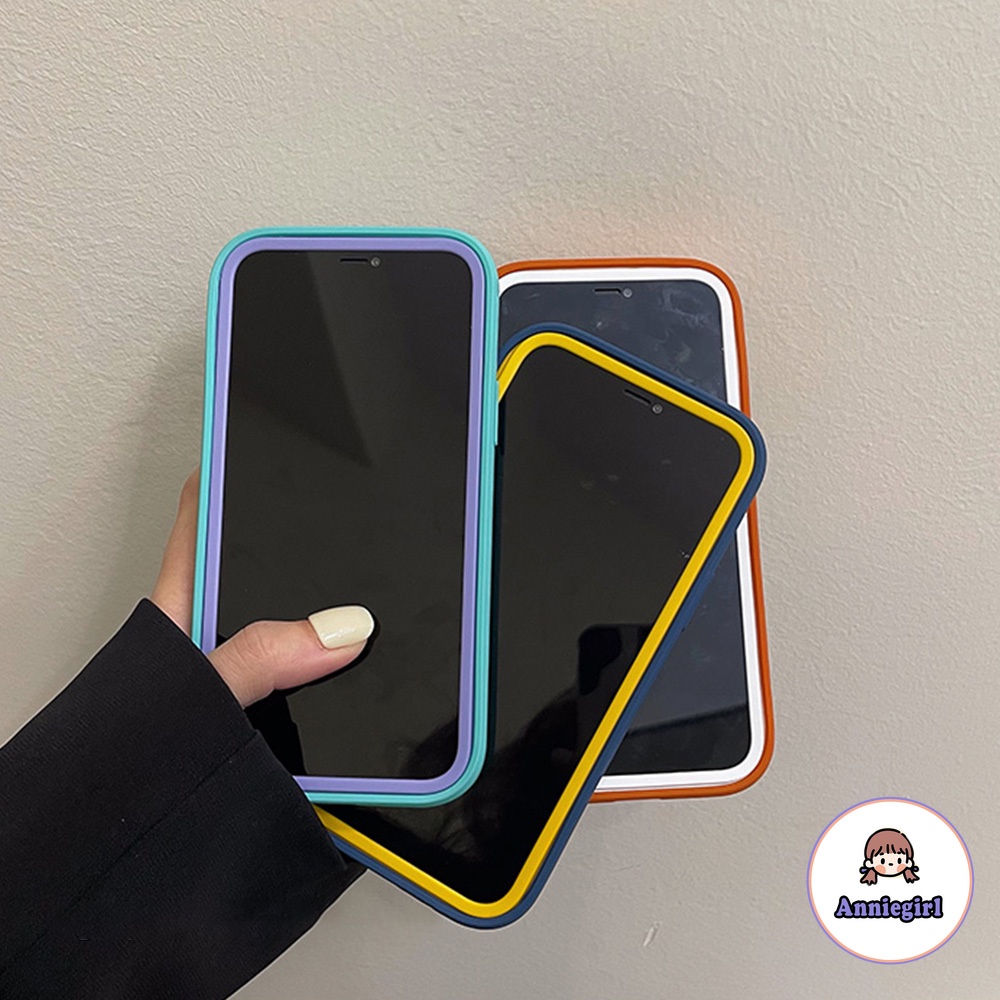 Ốp Điện Thoại Silicone Mềm Màu Kẹo Chống Sốc 3 Trong 1 Cho Iphone 14 13 12 11 Pro Max X XR 8 7 Plus