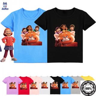 Turning Red Áo Thun Cotton Tay Ngắn In Họa Tiết Hoạt Hình Dễ Thương Dành Cho Bé Trai Và Bé Gái