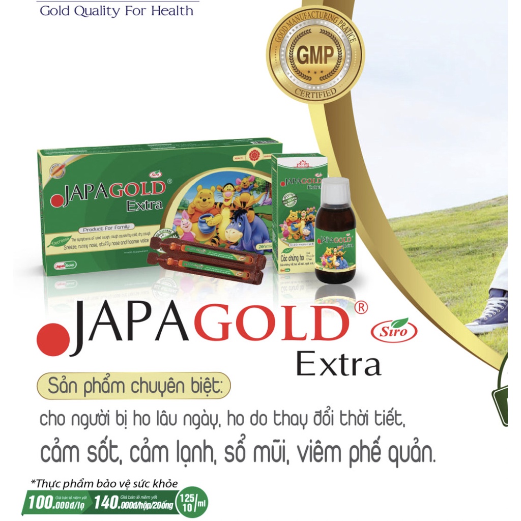 Siro Hỗ Trợ Giảm Ho, Thông Thoáng Đường Thở Và Bổ Phế 𝐉𝐀𝐏𝐀𝐆𝐎𝐋𝐃 𝐄𝐗𝐓𝐑𝐀 - Lọ Siro 120ml và Hộp 20 ống
