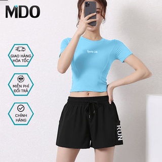 Bộ đồ tập yoga ngắn tay Mido S75, kiểu quần áo tập yoga mới nhất, quần tập 2 lớp, áo tập thể thao cực đẹp