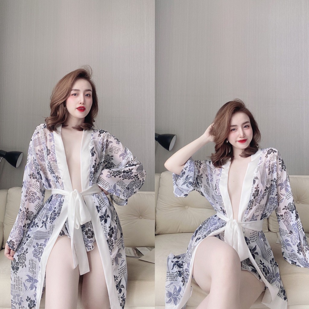 ♥FREESHIP♥ Áo Choàng Ngủ Áo CHoàng Phi Lụa Phối Ren Cao Cấp | BigBuy360 - bigbuy360.vn