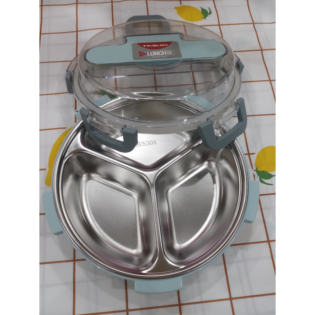 Hộp cơm văn phòng 3 ngăn bằng inox, giữ ấm thức ăn lâu, rất sang trọng và đẹp